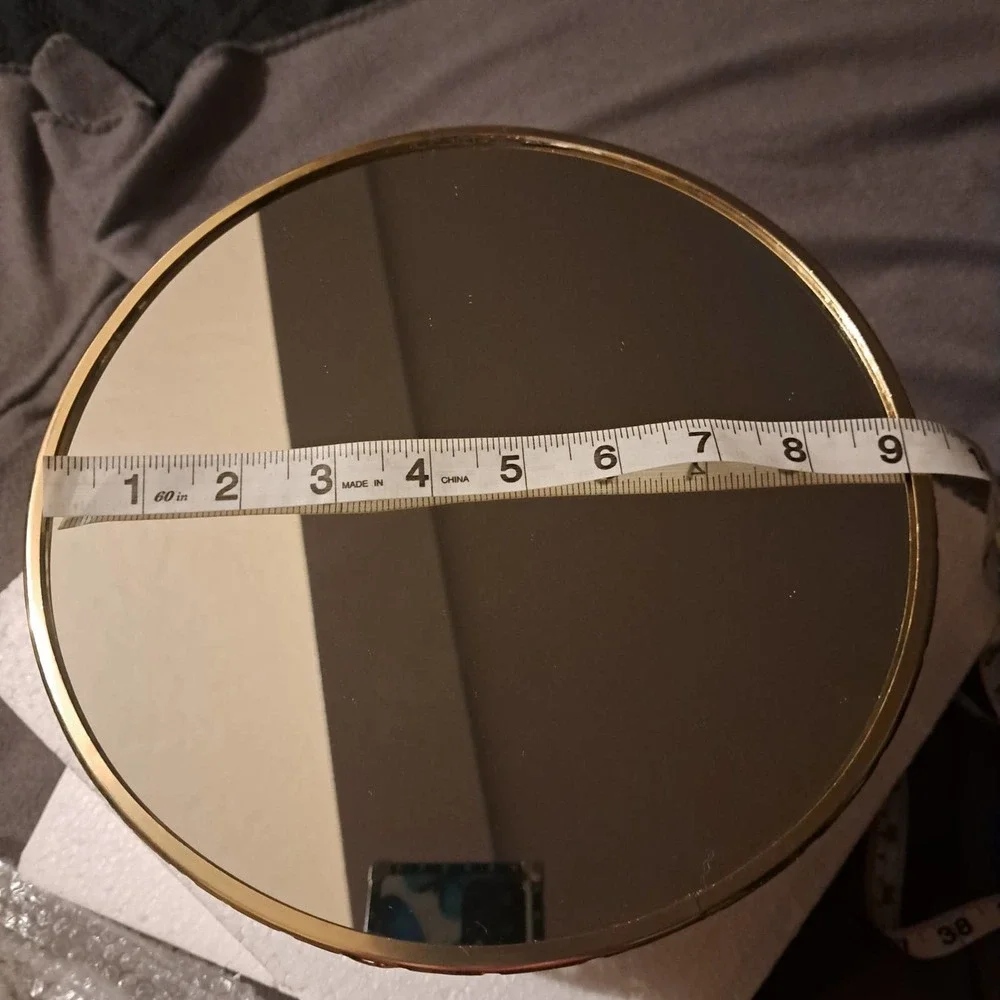 NIB- Elegant 9 inch Mirrored Intricate Gold Dessert Party Tray